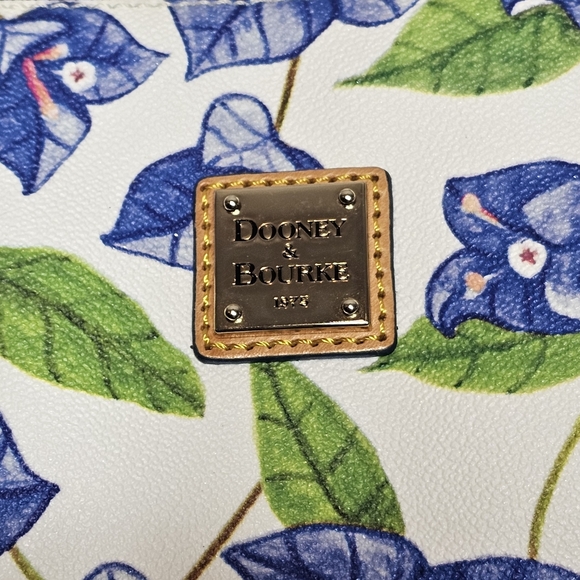 Dooney & Bourke Blue Bougainvillea Floral Handbag - Picture 6 of 15
